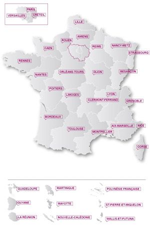 Carte des centres Greta