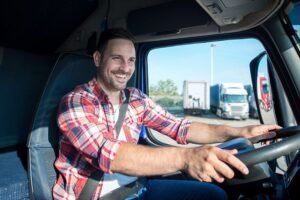 Chauffeur poids lourds au volant